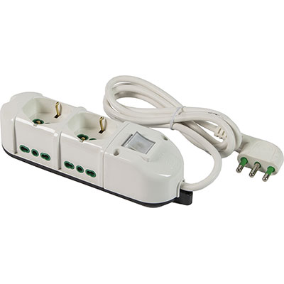 MULTIPRESA BIPASSO + SCHUKO + INT.LUM RETAIL FME