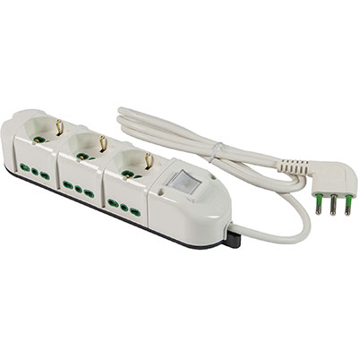 MULTIPRESA BIPASSO + SCHUKO + INT.LUM RETAIL FME