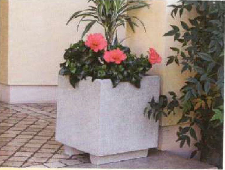 217A Vaso liscio graniglia di cemento 40 x 40 - immagine 1