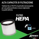 Aspiracenere Ribimex Minicen 800W 10L - immagine 6